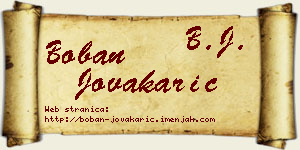 Boban Jovakarić vizit kartica